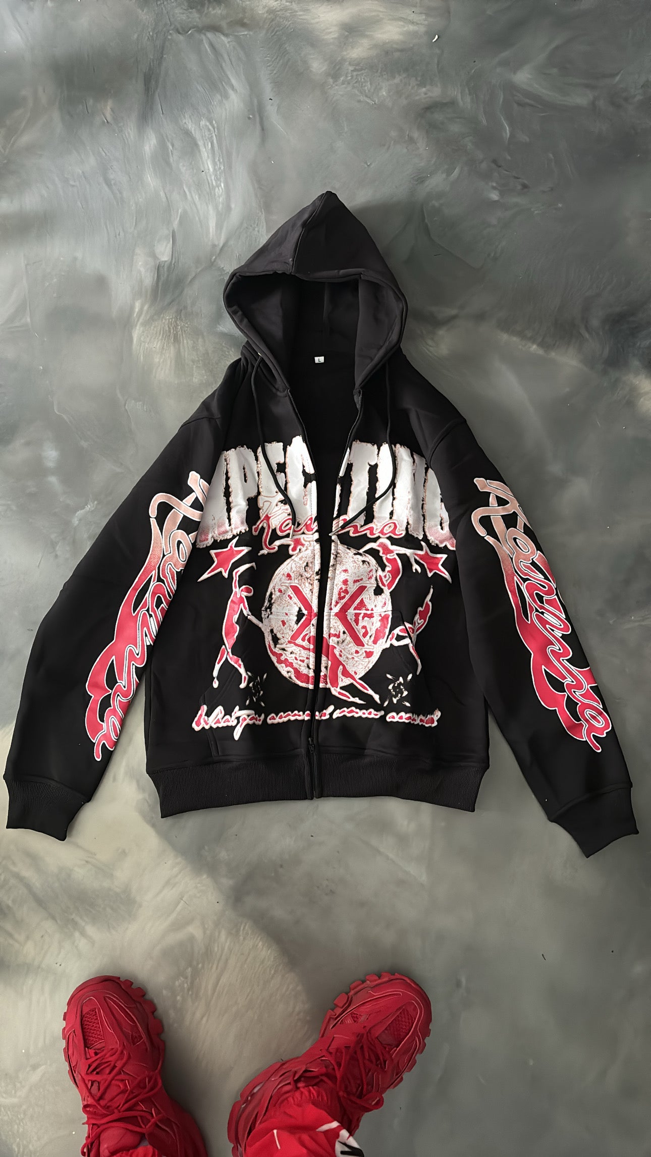 Xpecting Karma Red Zip up Hoodie